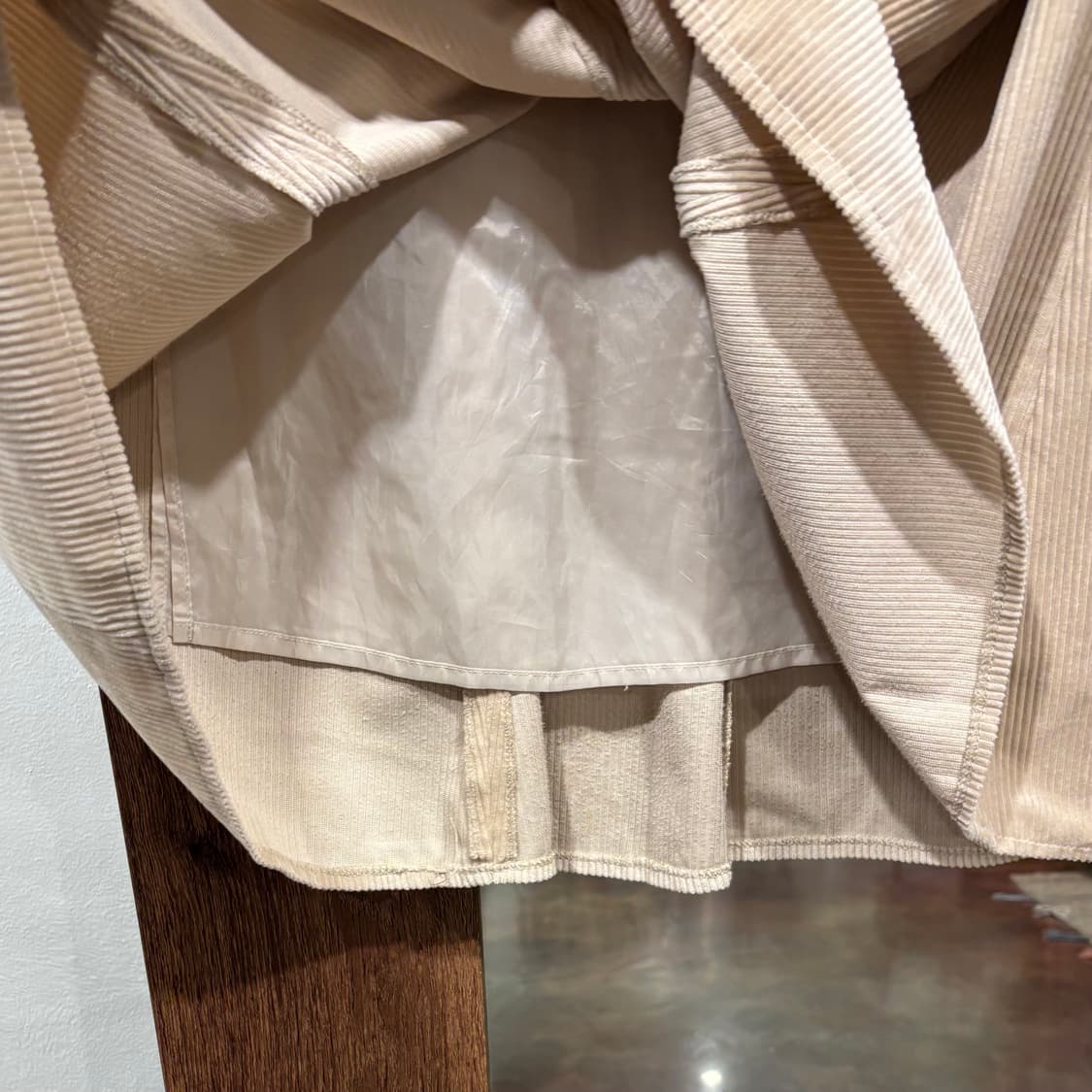 빈티지 베이지 코듀로이 사이드 버튼 롱 스커트 상품이미지6