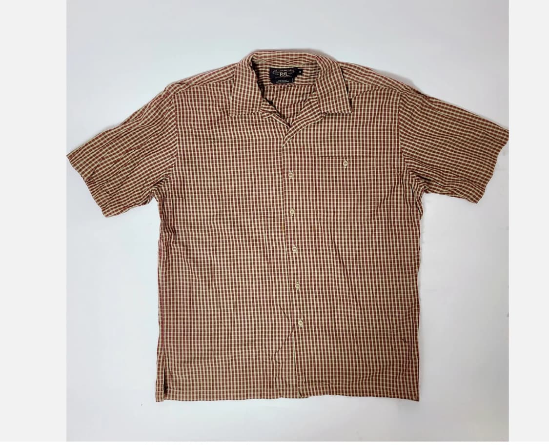 90s RRL 더블알엘 체크 반팔 오픈 칼라 셔츠 상품이미지1