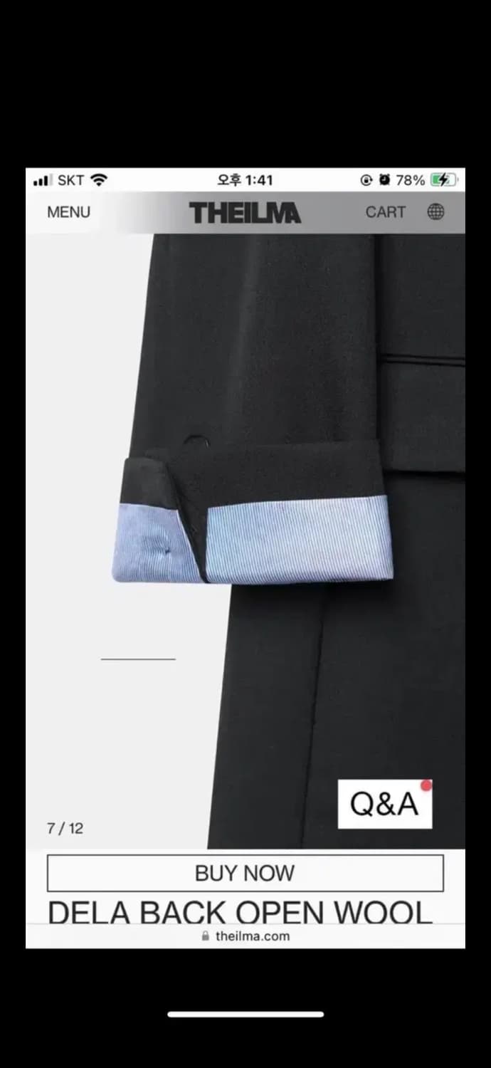 THEILMA 델라 백 오픈 울 자켓 상품이미지3