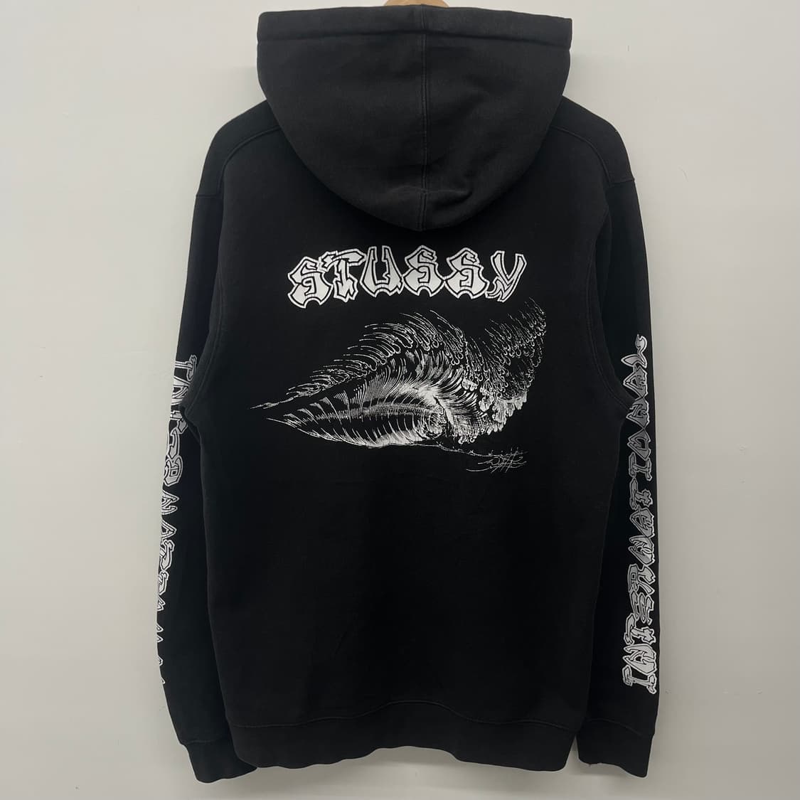 스투시 블랙 후드티 프린팅 남L 상품이미지8