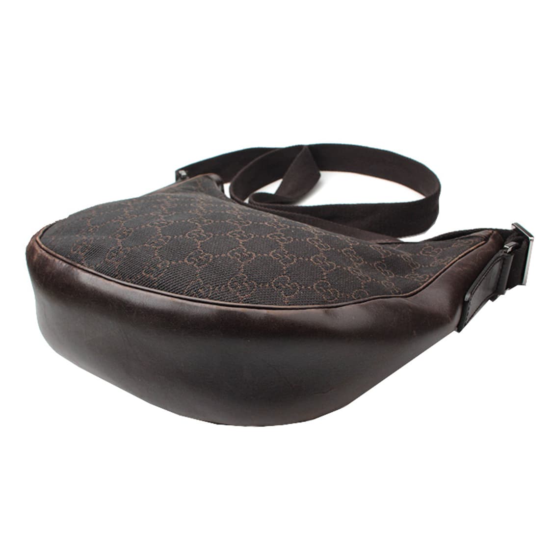 구찌 딥브라운 자카드 하프문 크로스백 상품이미지4