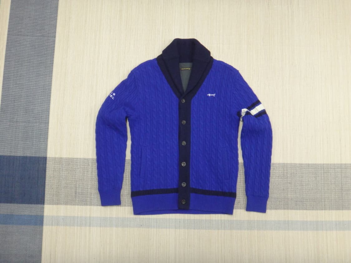 (100) 루이까스텔 숄카라 꽈배기 니트 방풍 가디건 상품이미지1