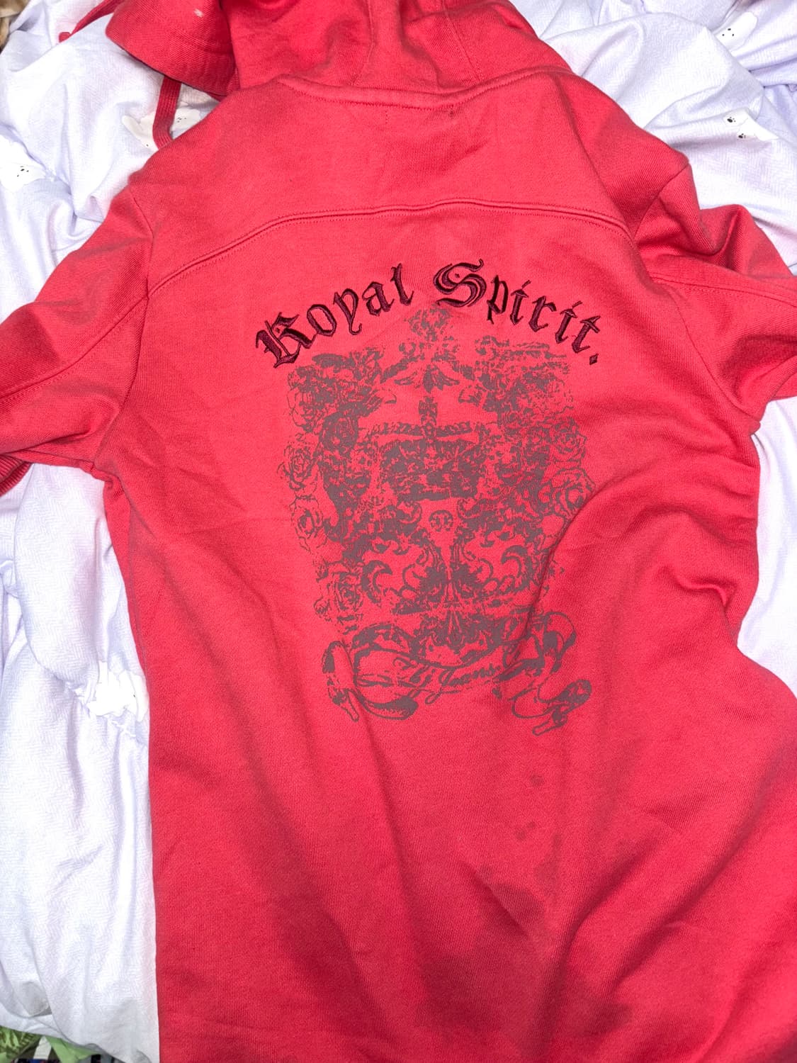 갸루 핫핑크 후드집업 상품이미지2