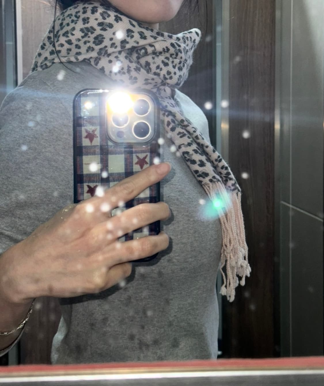 대장급 핑크 호피 목도리  상품이미지4