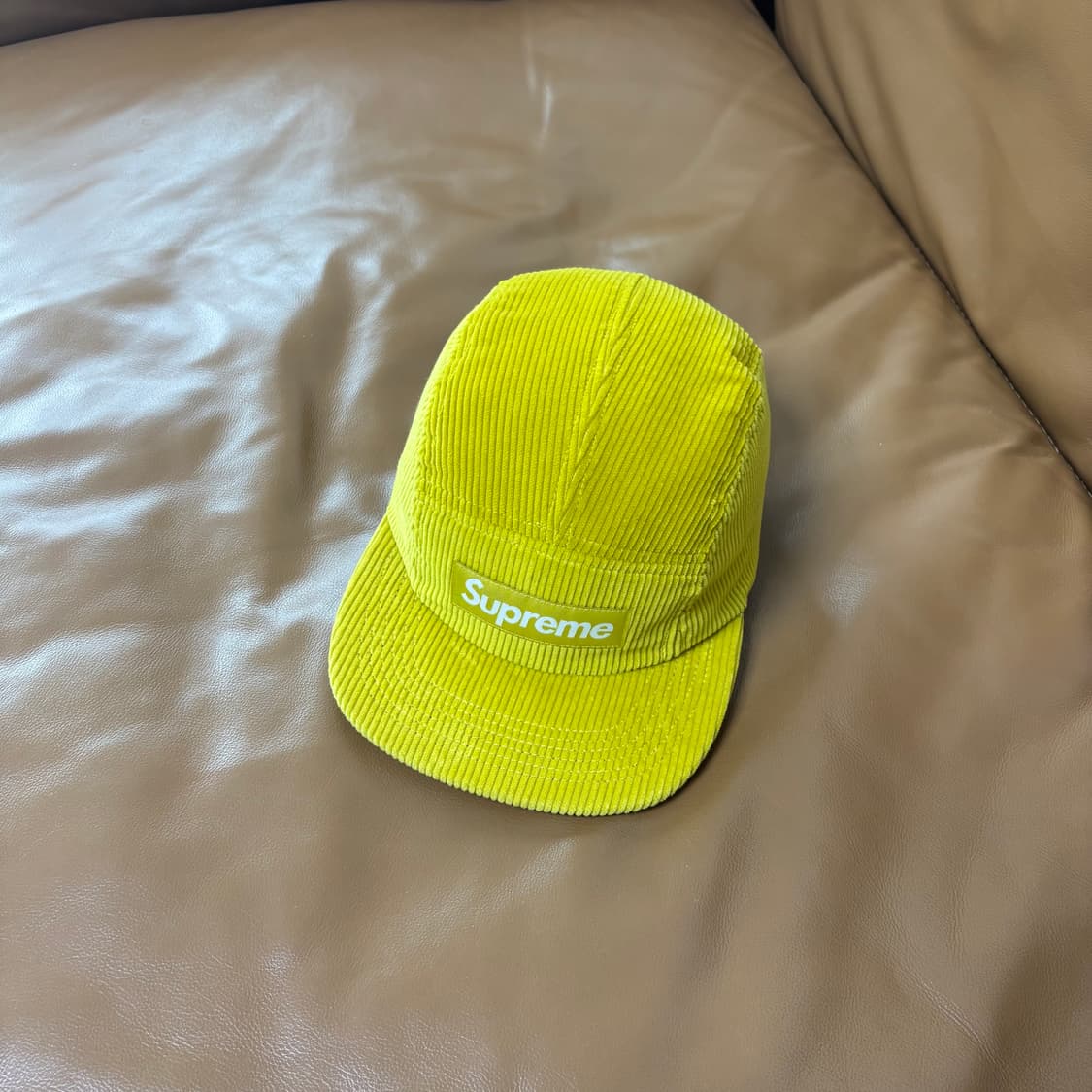 Supreme 슈프림 코듀로이 라임 옐로우 캠프캡 모자 (Yellow) 상품이미지1