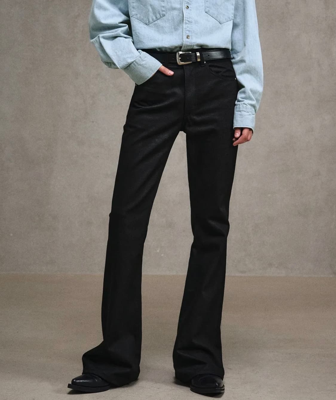 엘무드 플레어 데님블랙 상품이미지1