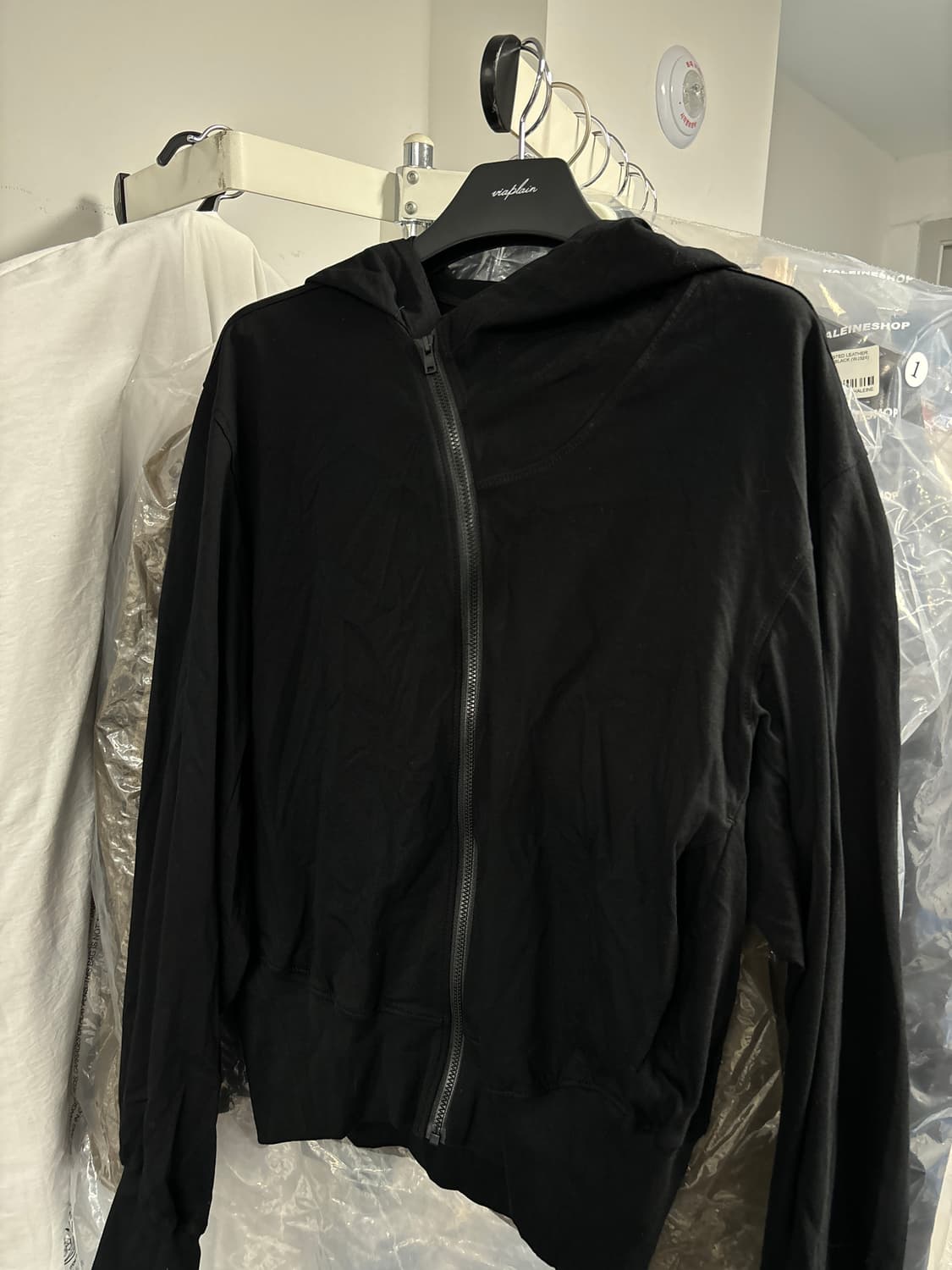 S 25ss 누마레 ee 커브드 후드집업 블랙 판매 상품이미지1