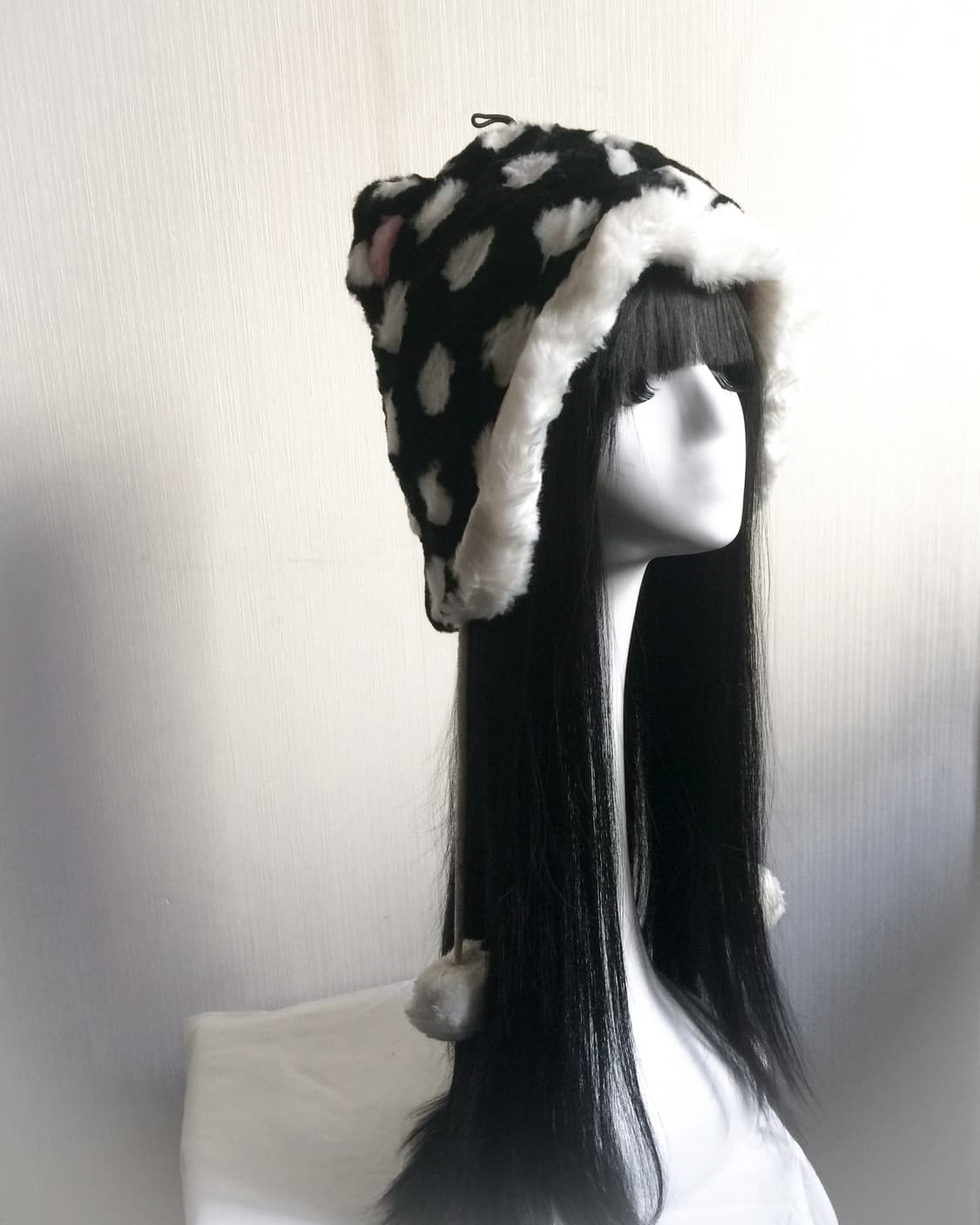  Fake fur pattern cat ear hat 상품이미지4