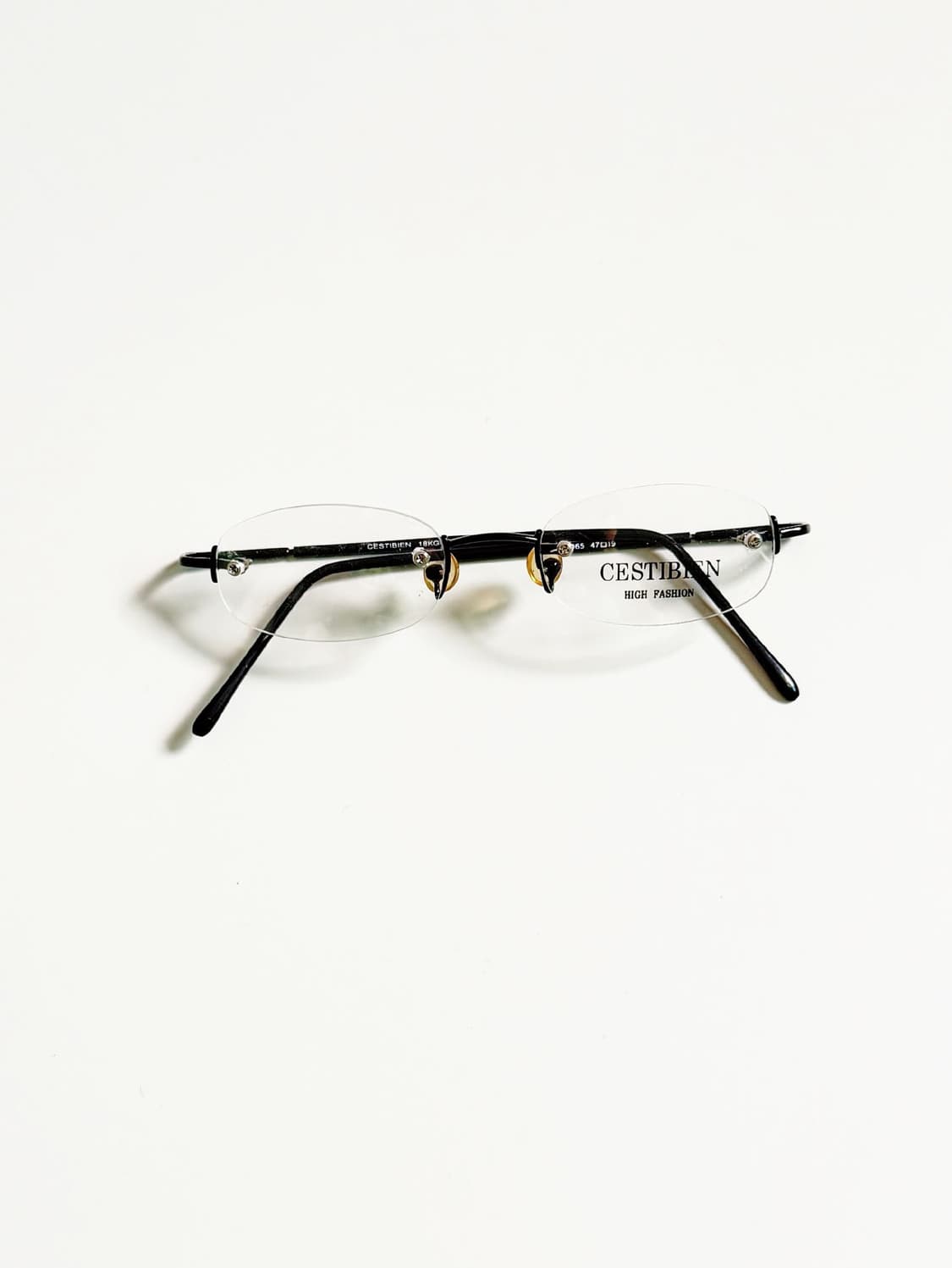 CESTIBIEN 블랙 무테 스퀘어 메탈 빈티지 안경 상품이미지2