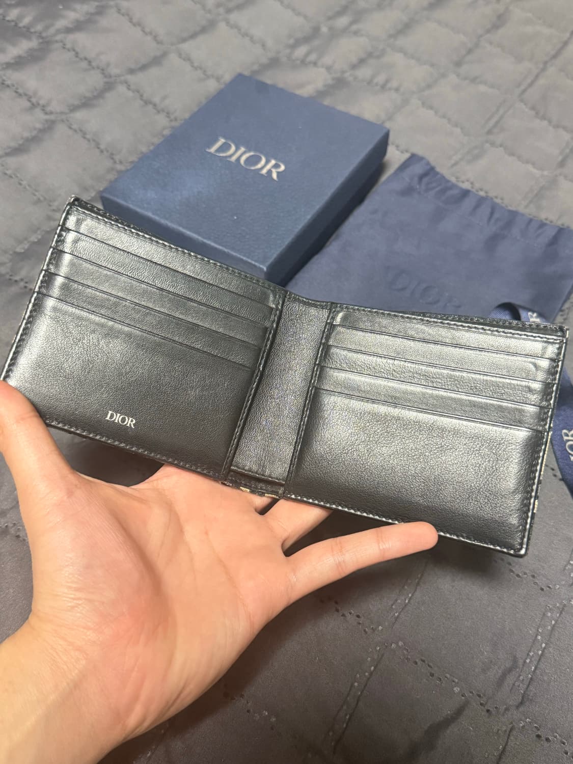 디올 오블리크 자카드 반지갑 베이지 상품이미지4