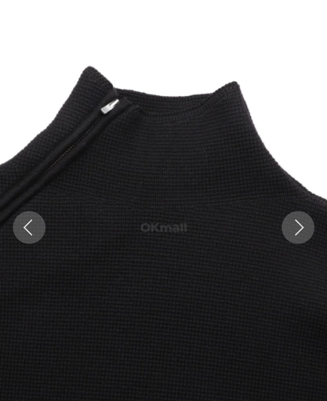 (새상품)자크뮈스 메리노울 넥 크롭 집업 스웨터 블랙/S 상품이미지4