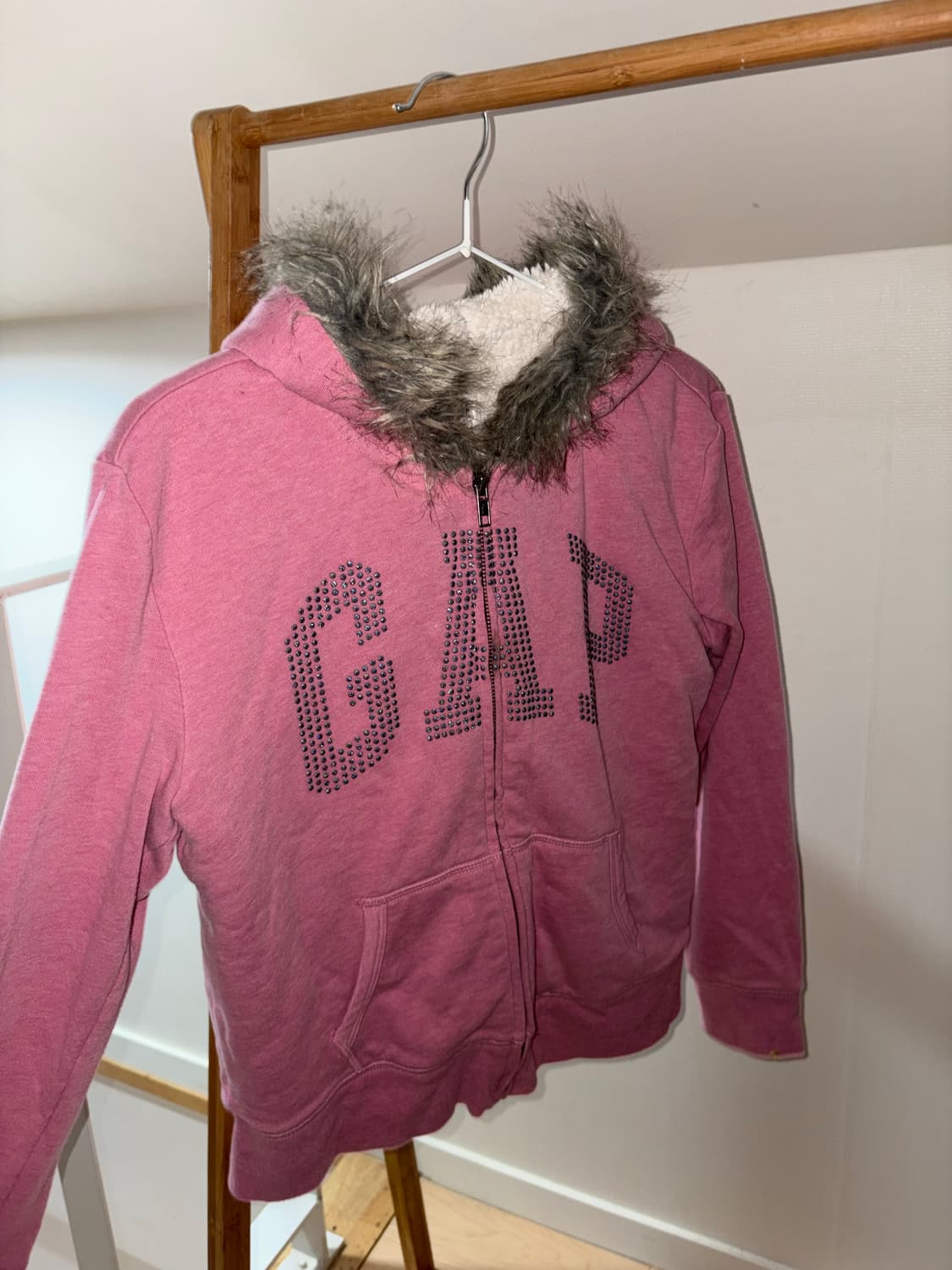 희귀매물) Gap 키즈 울프죠 핑크 후드집업 갸루 대장 빈티지 y2k 상품이미지1