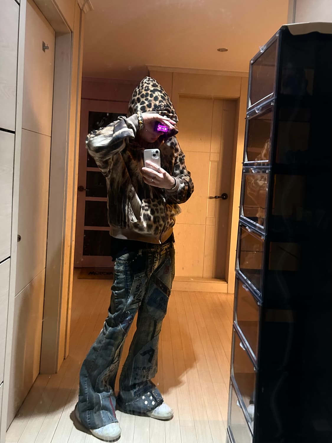 Denim Patch Detail Zipper Boots Cut Pant 상품이미지2