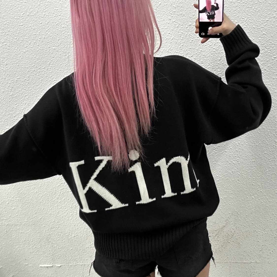 마뗑킴 빅로고 블랙 니트 상품이미지2