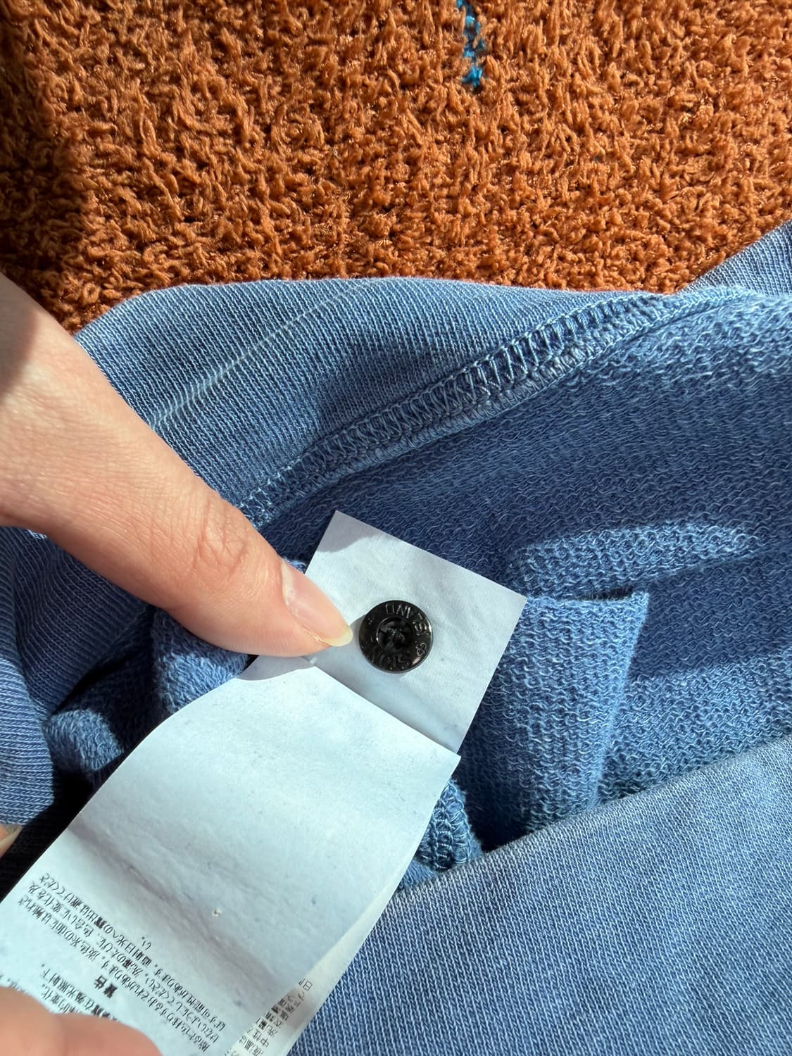 스톤 백포인트 스카이블루 워싱 스웻셔츠 맨투맨 신형라인 XL 여분단추⭕️ 상품이미지4