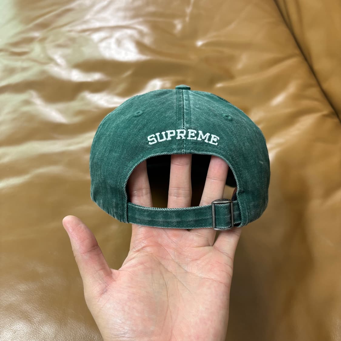 Supreme 슈프림 피그먼트 워시드 다크그린 S로고 6패널 볼캡 모자 상품이미지7