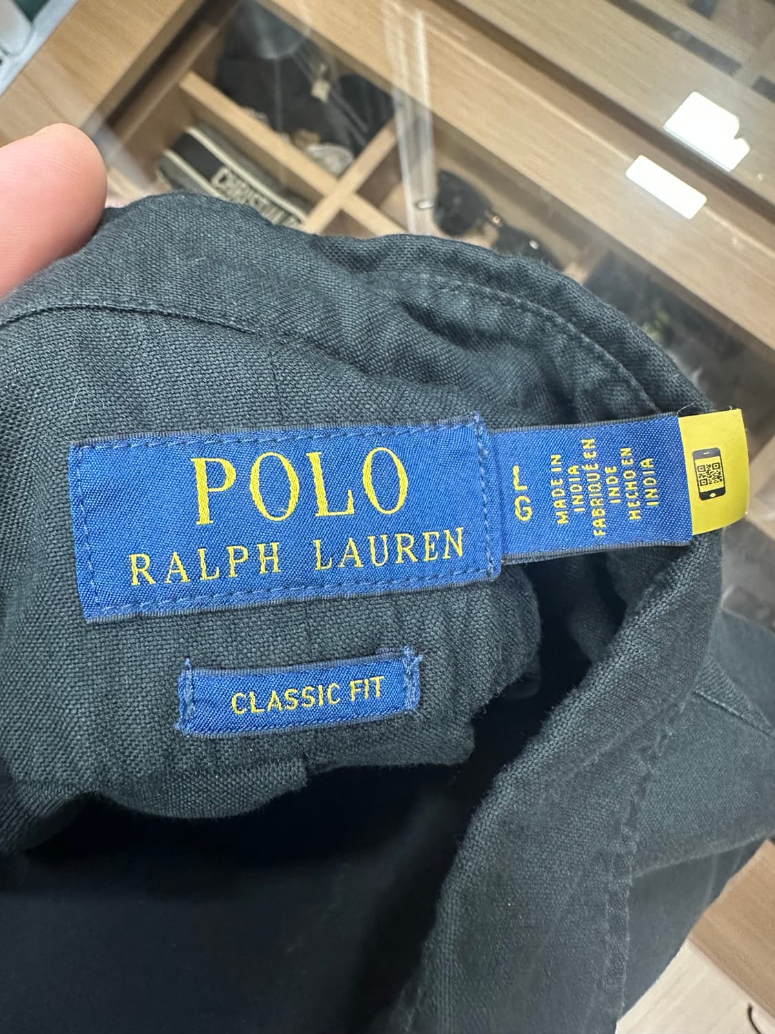 폴로랄프로렌 가먼트다이 옥스포드셔츠 클래식핏 블랙 L 상품이미지4