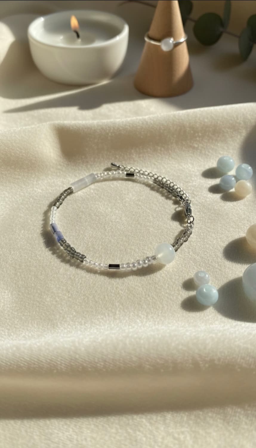 Lumi White 원석 비즈 팔찌 상품이미지3