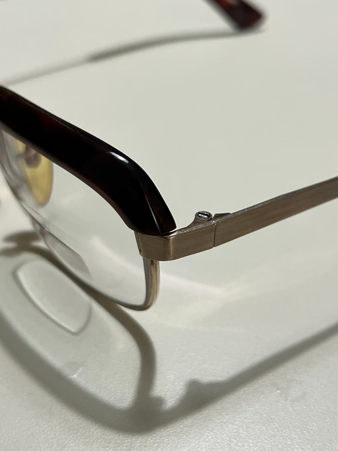 빈티지 12KGF 금장 하금테 안경 (귀갑 스타일/52사이즈) 상품이미지8