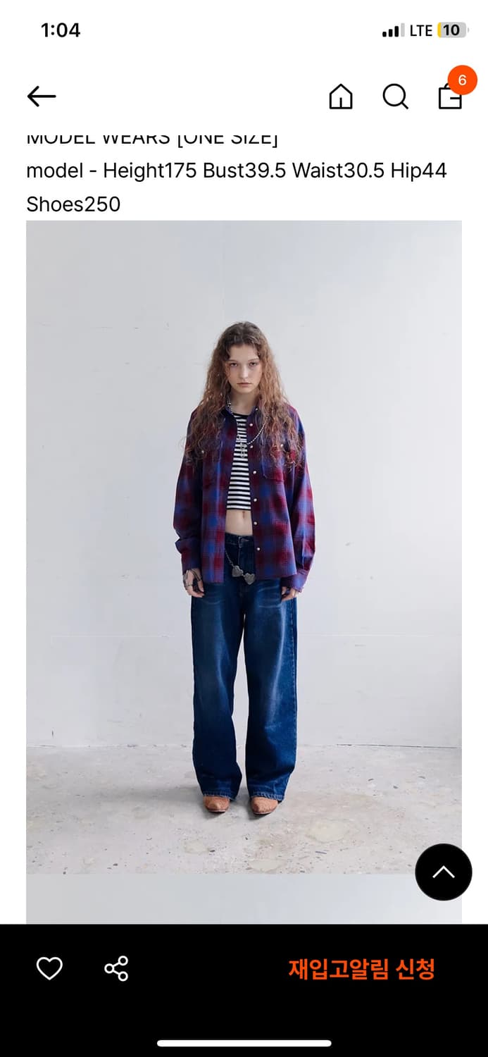 데어드 실버 버튼 체크셔츠 버건디 상품이미지1