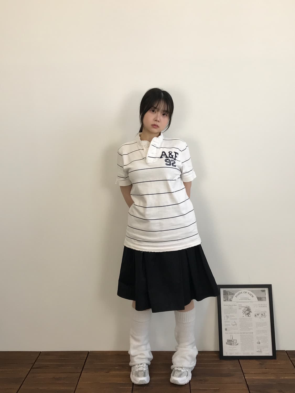 A&F Henley Stripe T Shirt 상품이미지2