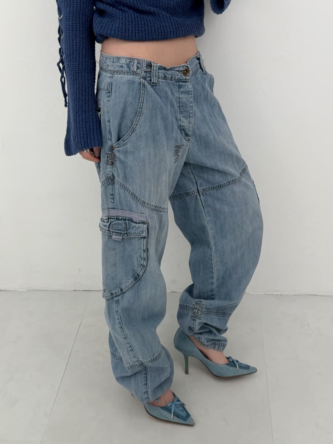 라이트 데님 카고 팬츠 상품이미지3