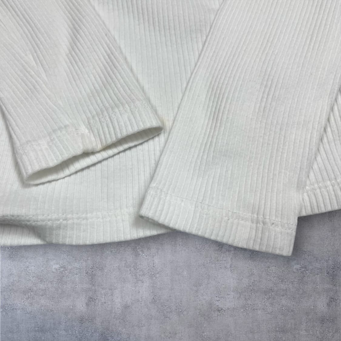 로렌 랄프로렌  화이트 사이드 지퍼 골지 긴팔 티셔츠 S 상품이미지6