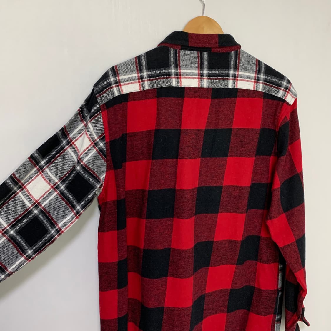 디키즈 y2k 빈티지 언발란스 레드/블랙 체크 셔츠 남방 상품이미지4