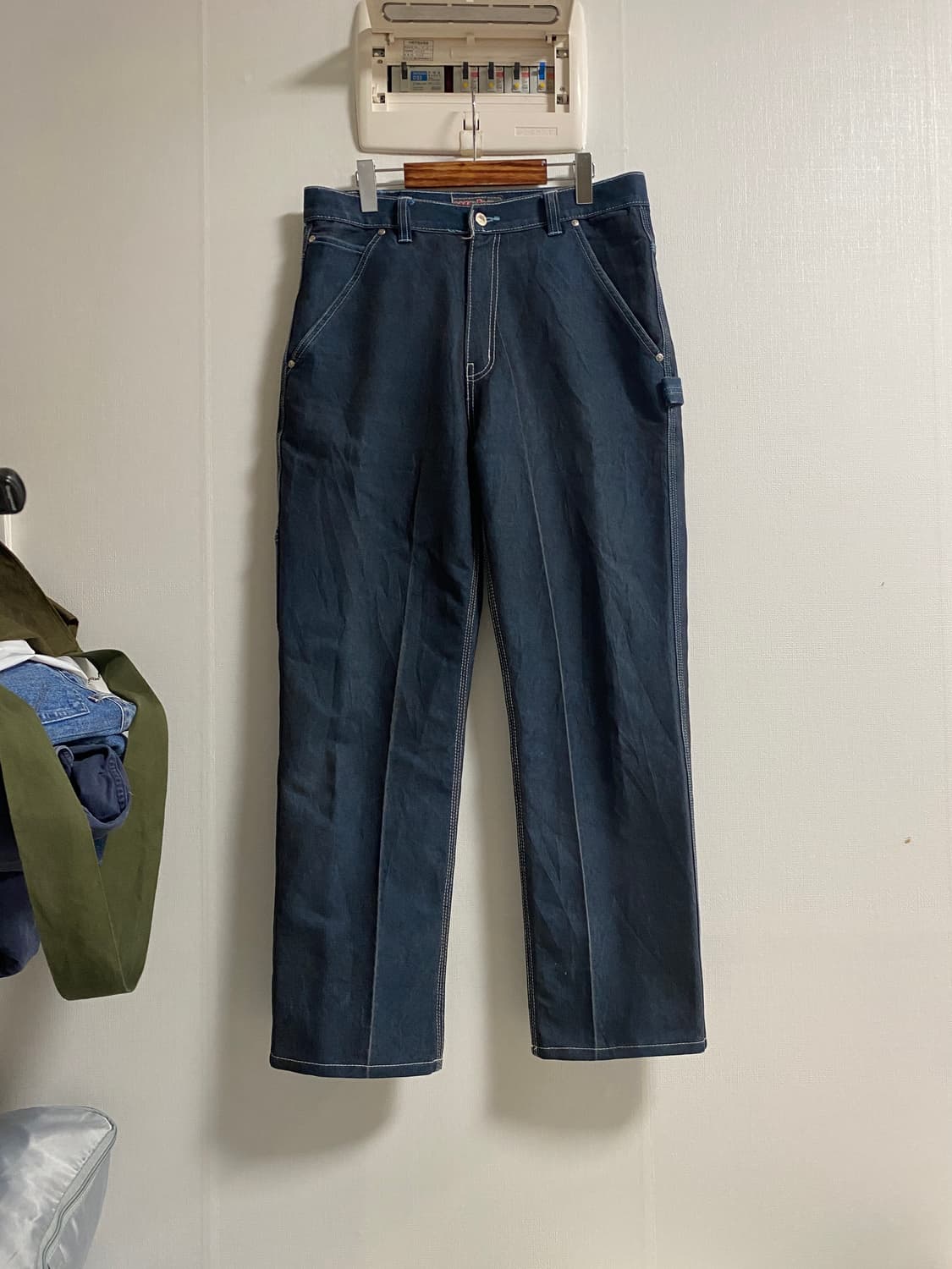 (34)USA 빈티지 네온블루 워싱 카펜터 워크 데님 팬츠 상품이미지1