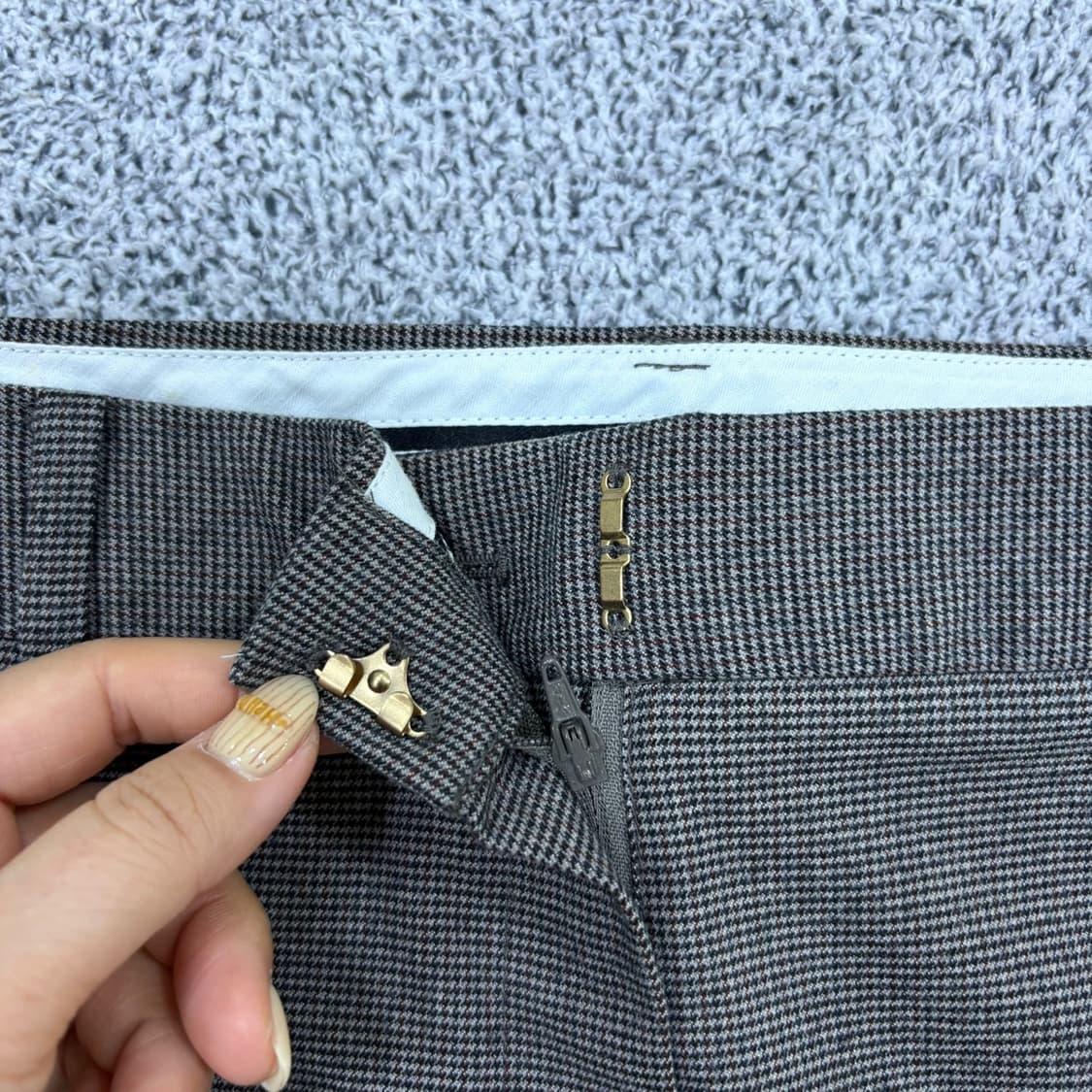 67-92 빈폴 여성 하운드체크 면바지 0406J 상품이미지2