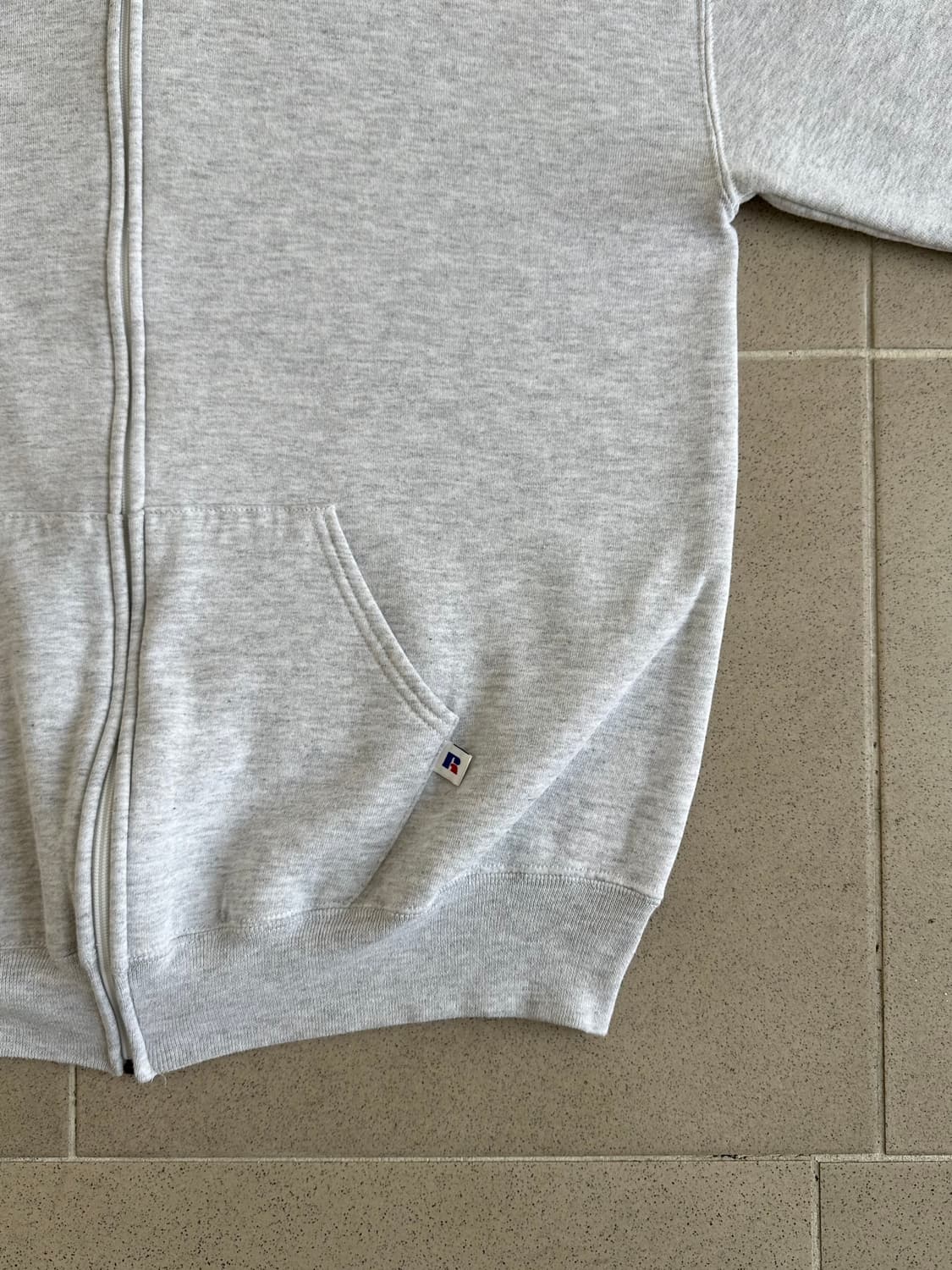 90s 빈티지 러셀 후드집업 밝은그레이 XL USA 상품이미지3