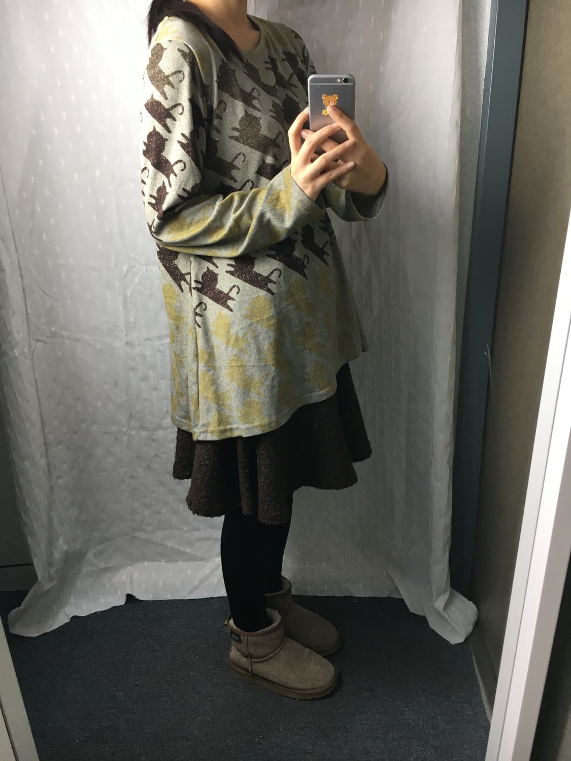 고양이 패턴 긴소매 티셔츠 상품이미지4