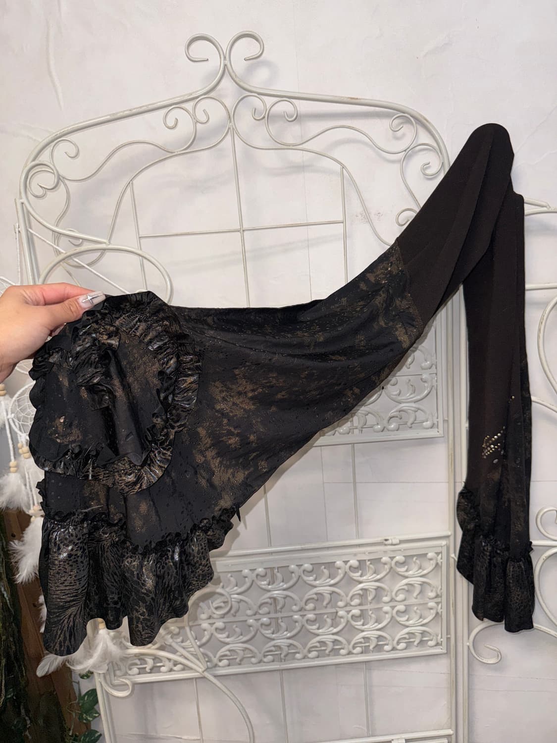 Brown oriental grunge tie dye scarf 상품이미지2