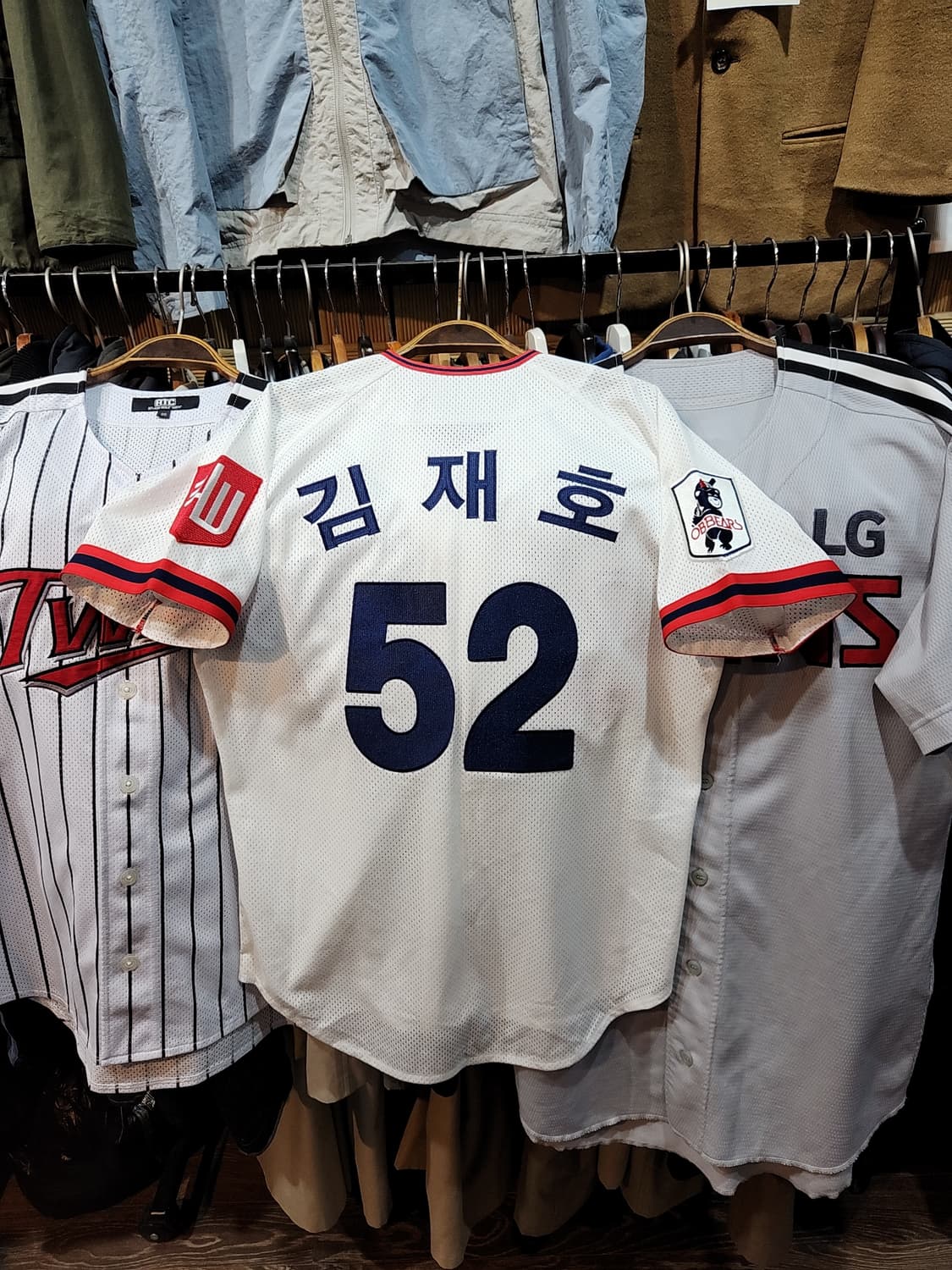 (M) 오비베어스 야구져지 반팔 두산베어스 김재호 마킹 유니폼  상품이미지5