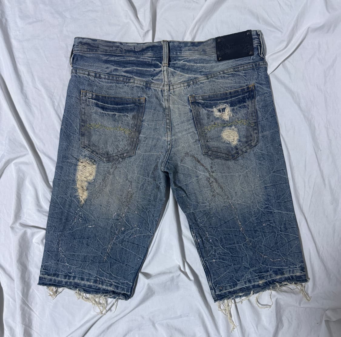 Midas 워싱 가공 디스트로이드 데님 쇼츠 y2k vkei 토네이도마트 상품이미지2