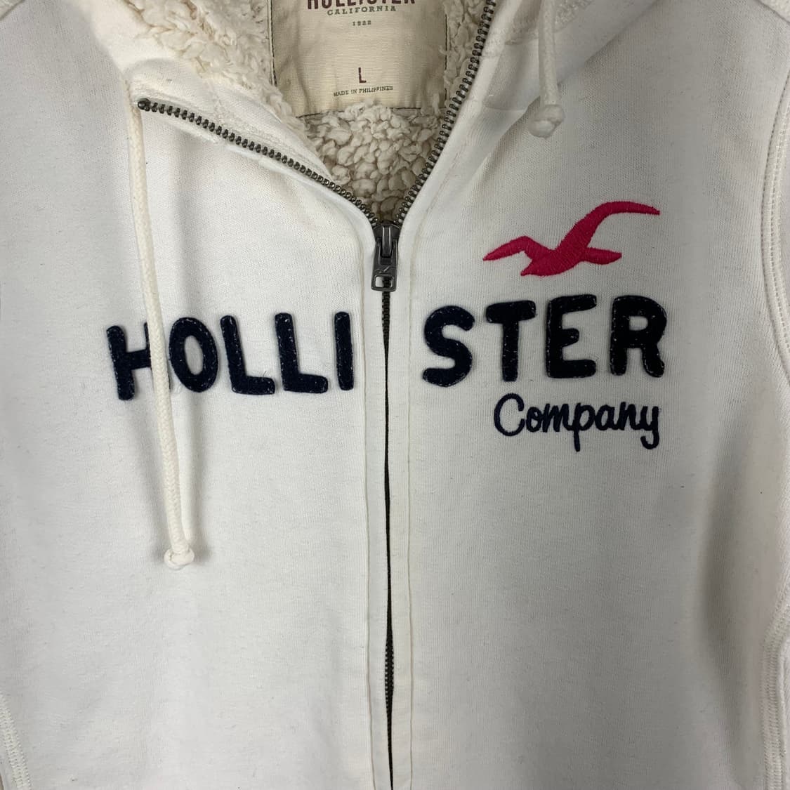 홀리스터 y2k 와투케 양털 울프죠 화이트 후드집업 상품이미지4