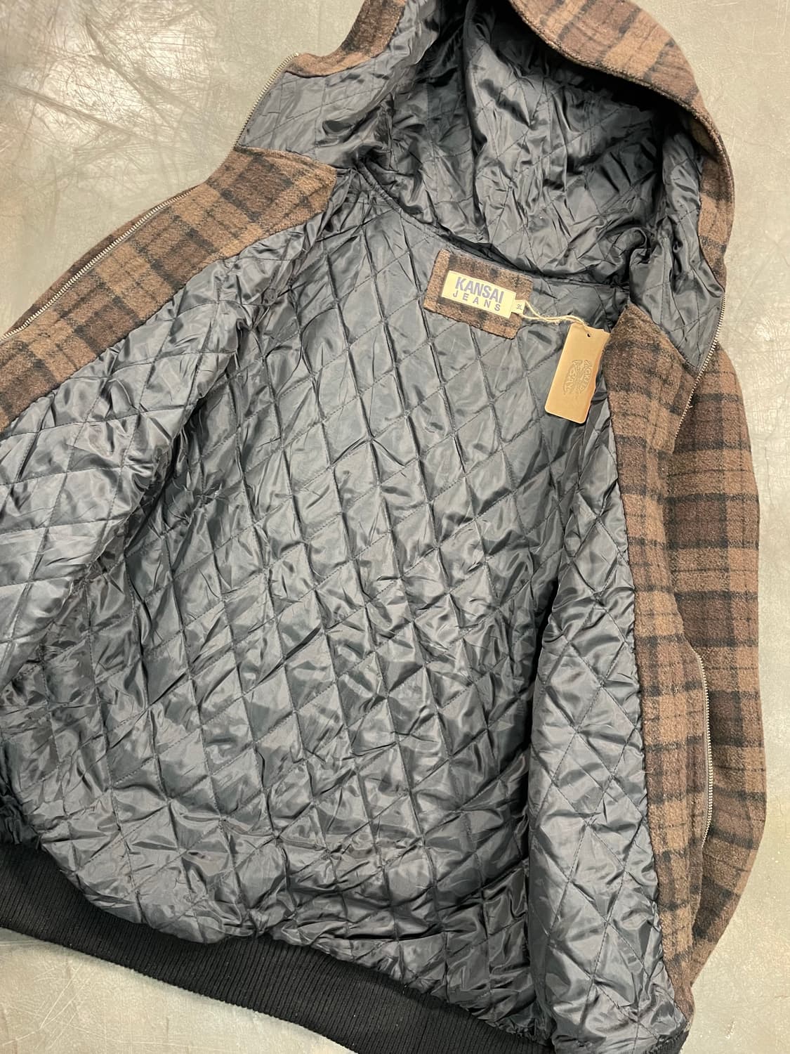 칸사이진 체크 플란넬 후드 자켓 상품이미지4