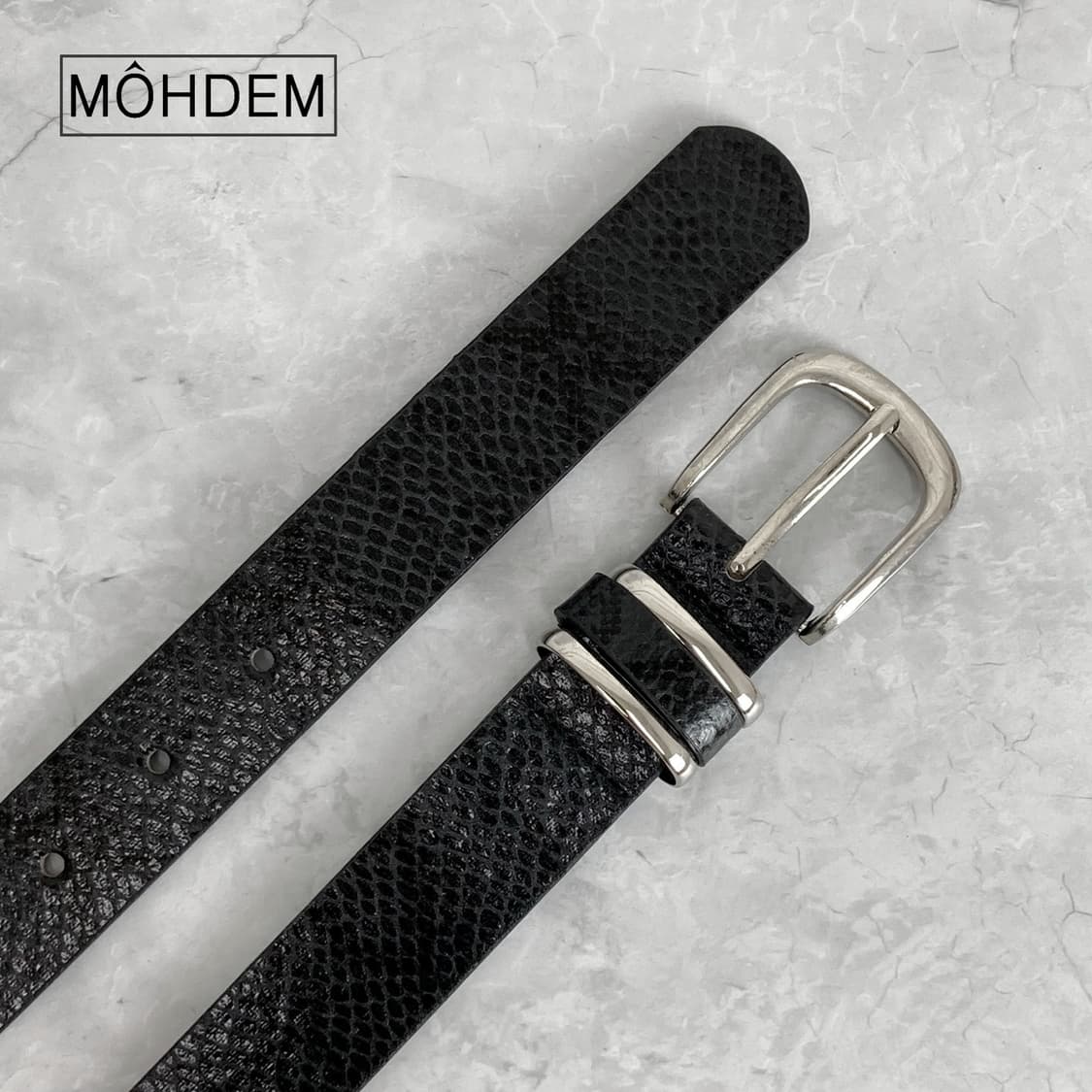 [Unisex] 뱀피 파이톤 벨트 블랙 상품이미지2