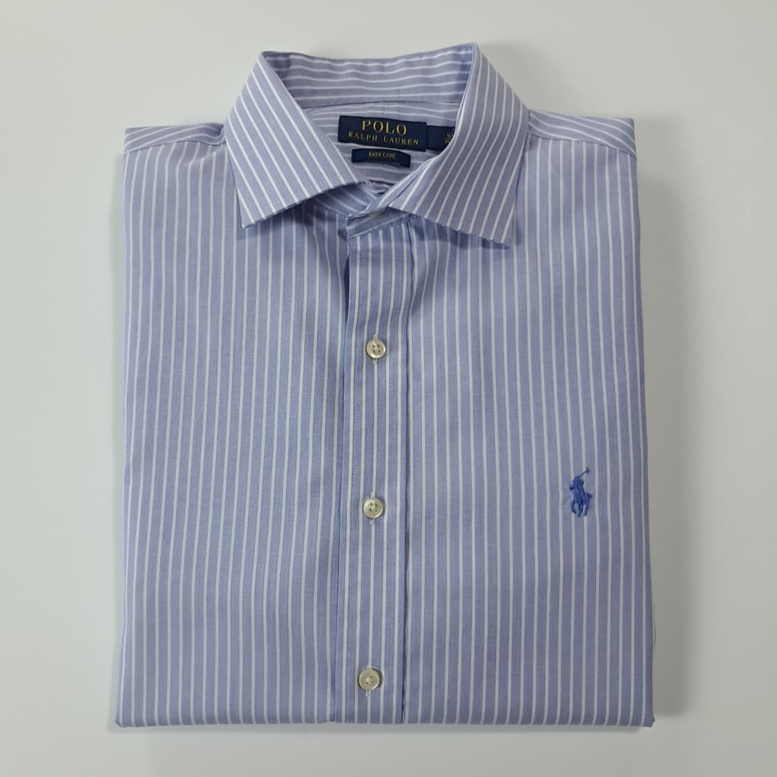CK283 L 폴로 이지케어 레귤러칼라 스트라이프 라이트블루 셔츠 남방 상품이미지7