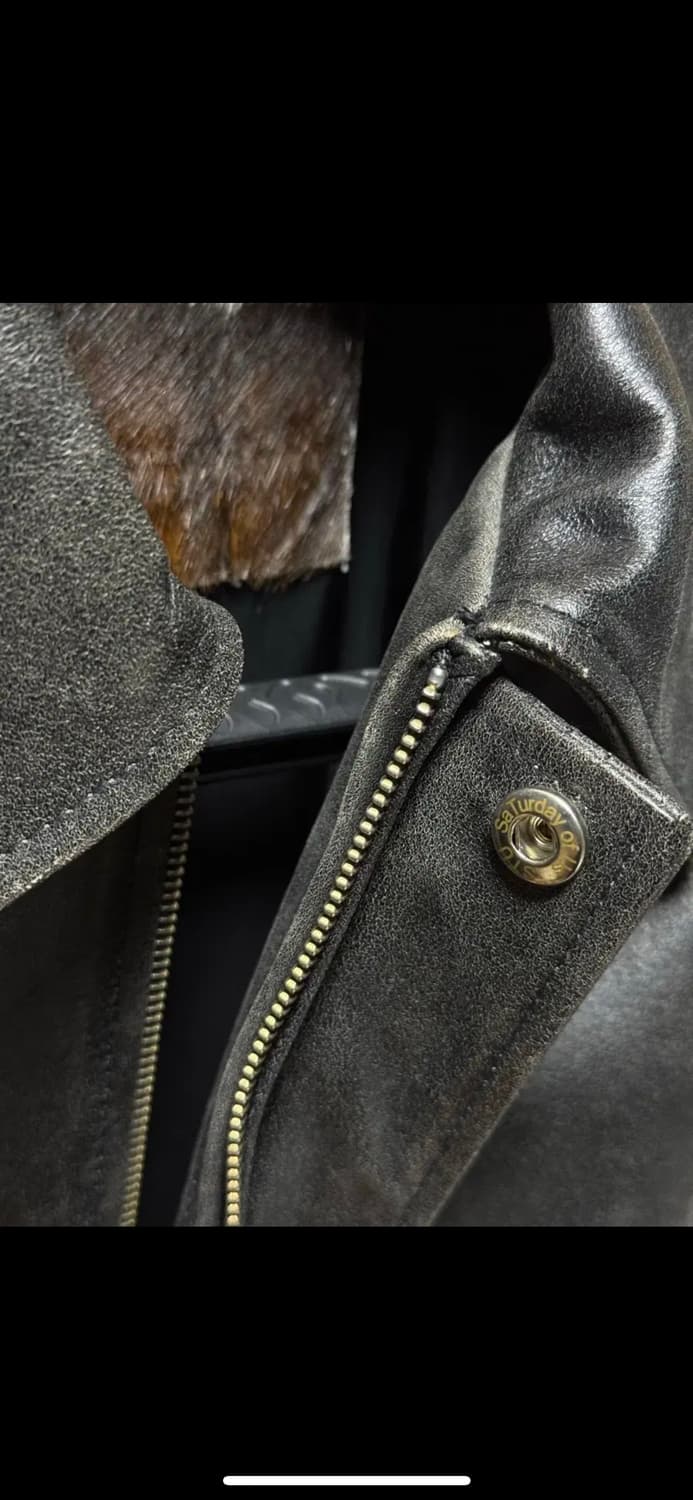 stu 오버핏 레더자켓 (M) 상품이미지7