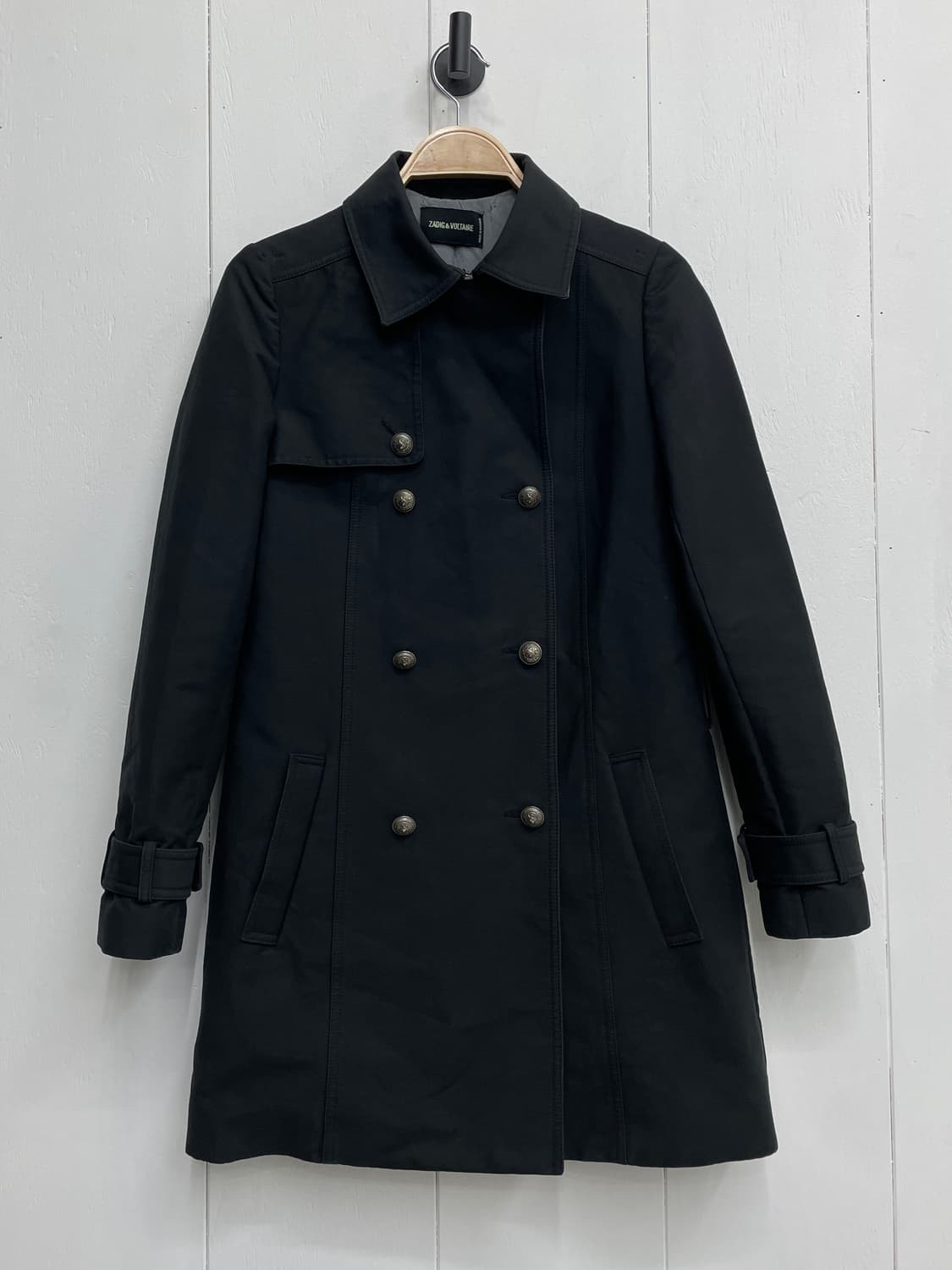 쟈딕앤볼테르 더블 트렌치 코트 세미슬림핏 블랙 상품이미지2