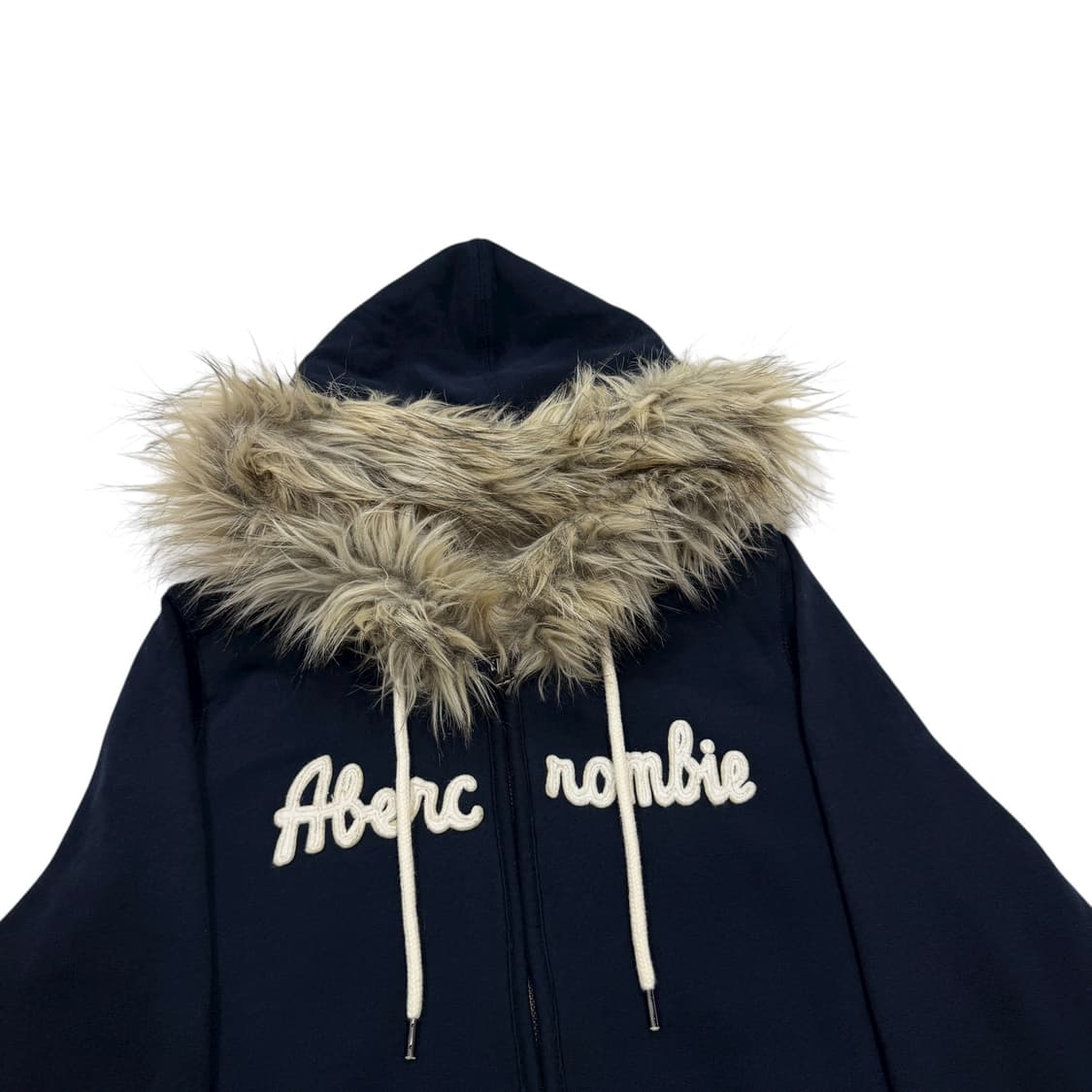 아베크롬비 빈티지 희귀 네이비 울프죠 퍼 Y2K 갸루 후드집업 자켓 L 상품이미지2