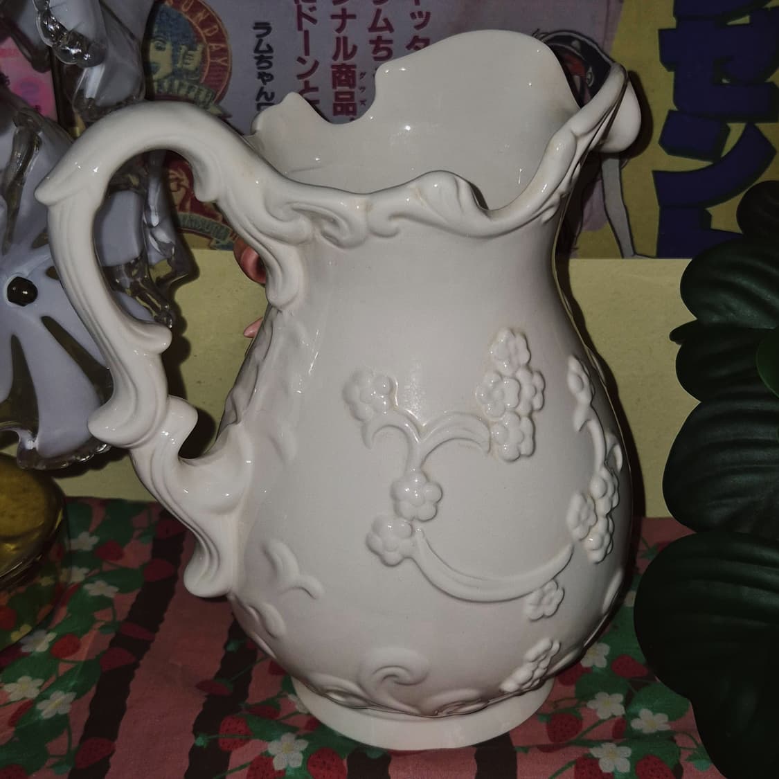 70s 포셀린 리본 꽃포지 저그 도자기 화병 상품이미지9