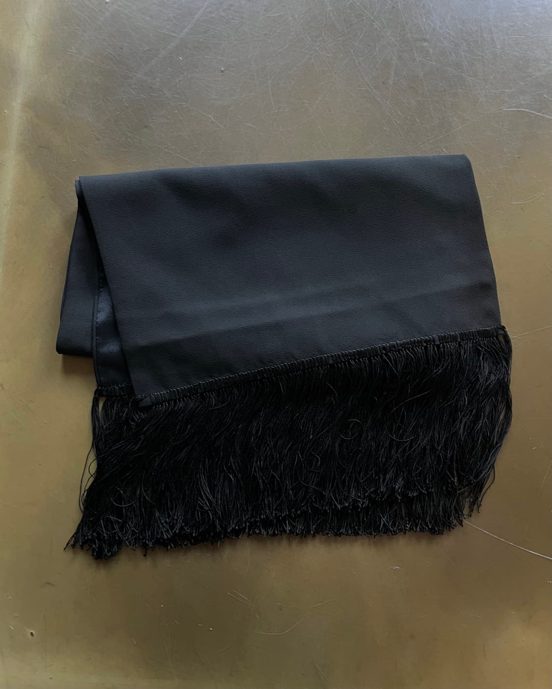 Jpn Vintage Tassel Trim Black Long Scarf 상품이미지3