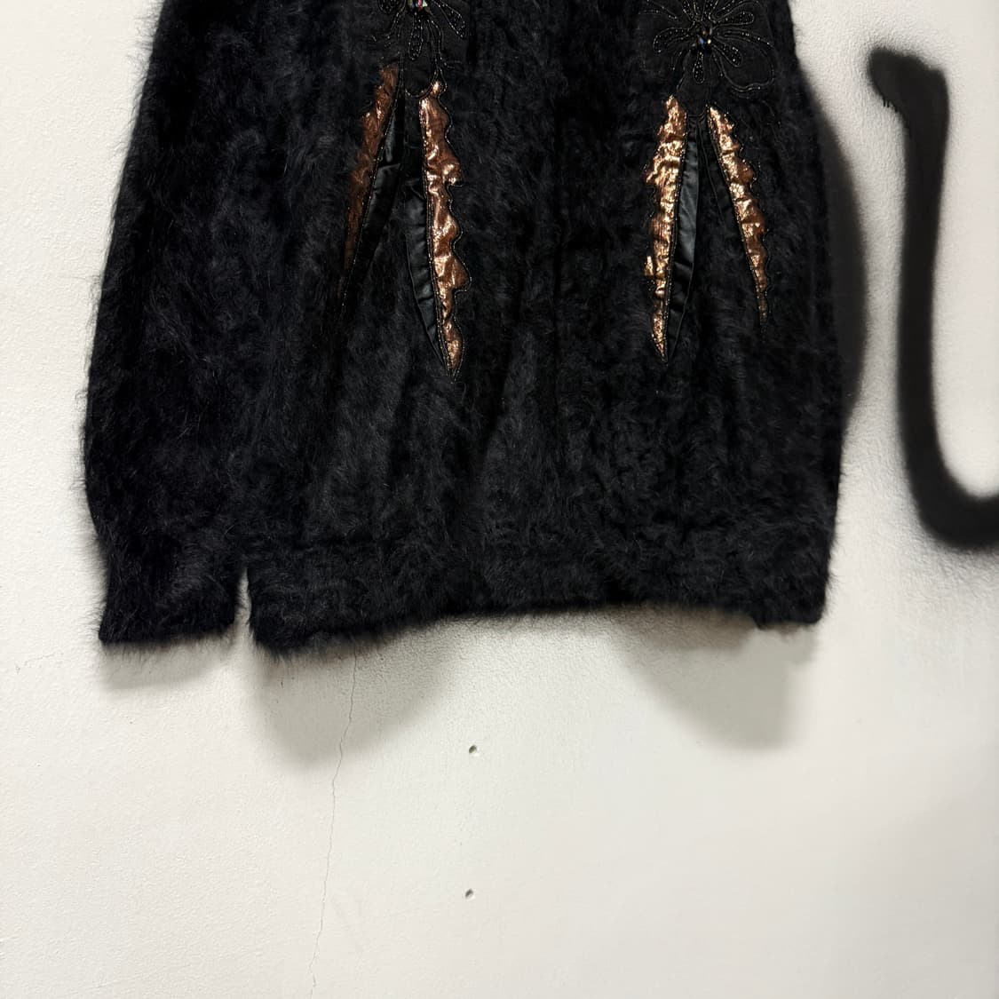 VTG 빈티지 비즈 자수 디테일 앙고라 모헤어 니트 가디건 상품이미지4