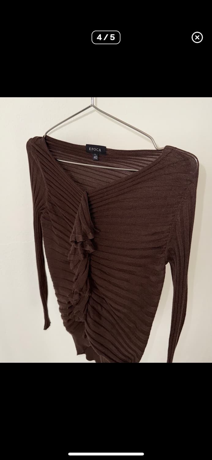 브라운 프릴 니트 상품이미지4