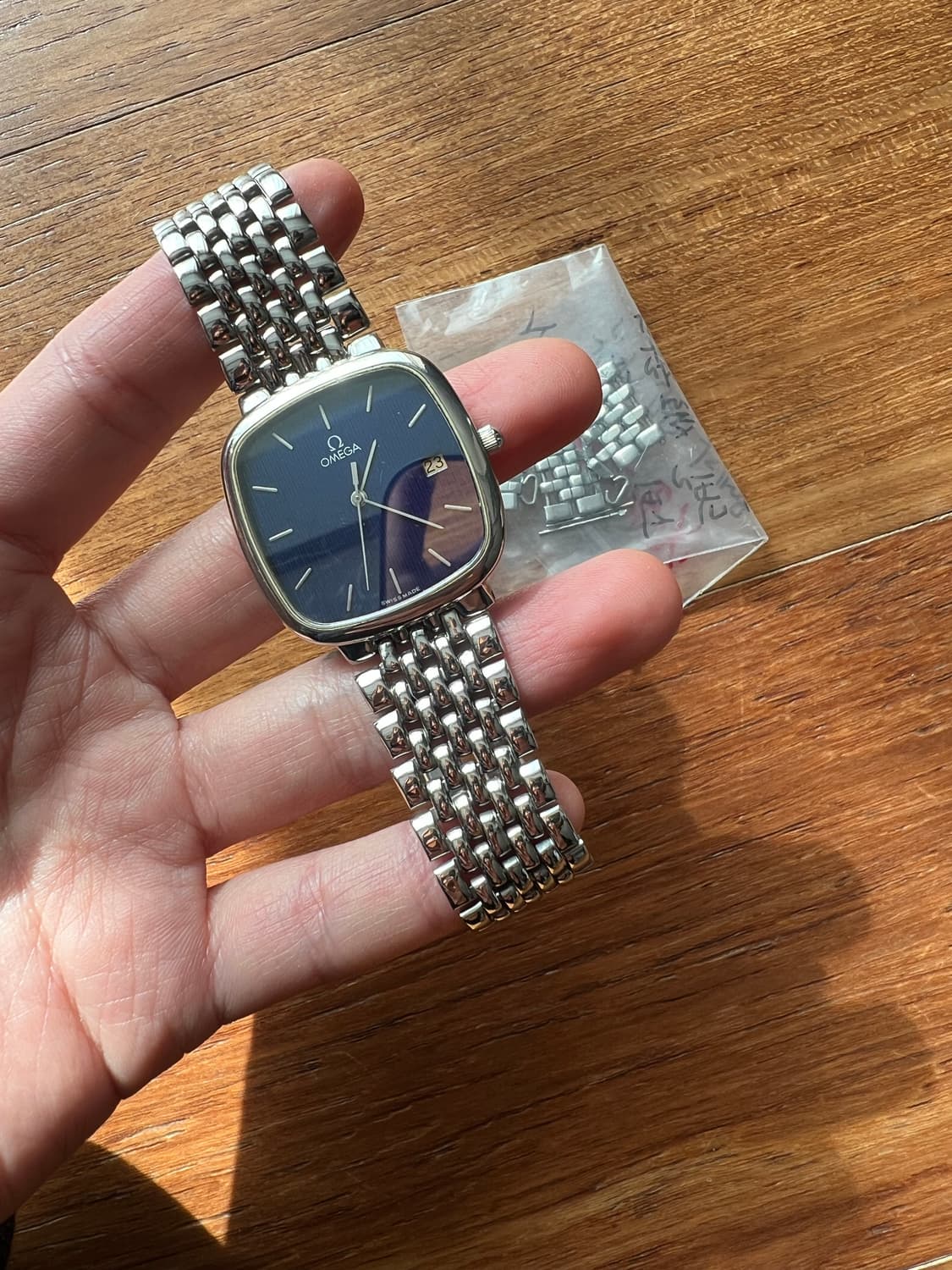오메가 빈티지 스퀘어 사각 드빌 남녀공용 양각 로얄블루 청판 쿼츠 상품이미지9