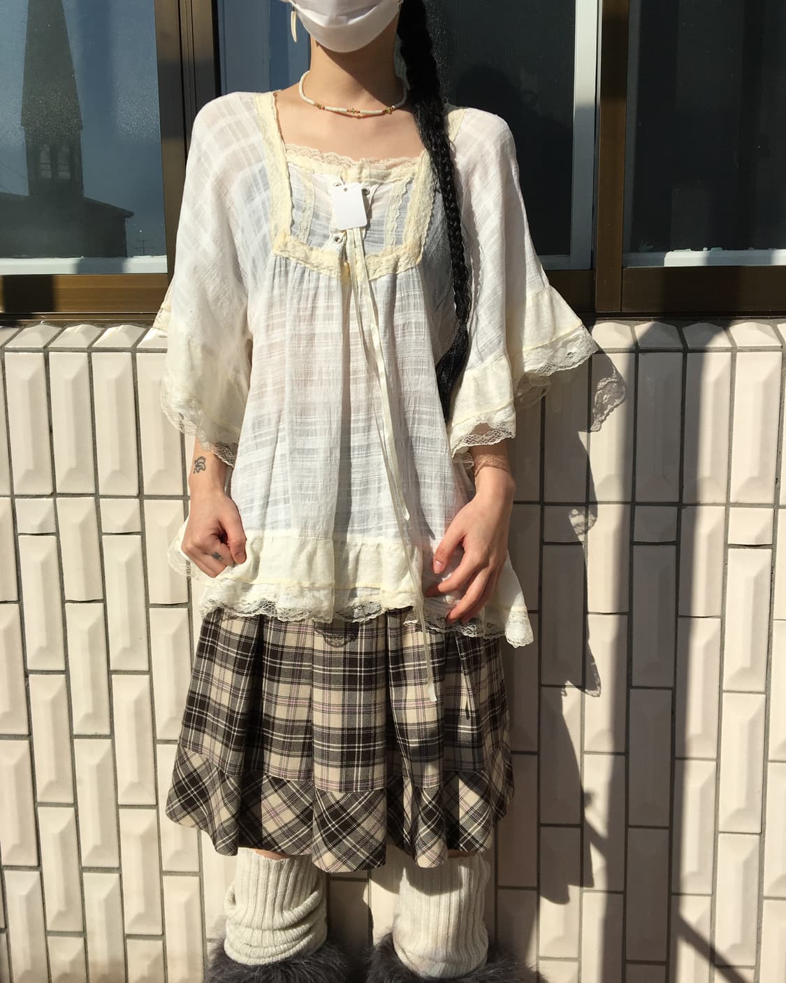 Lace trimming blouse 상품이미지1