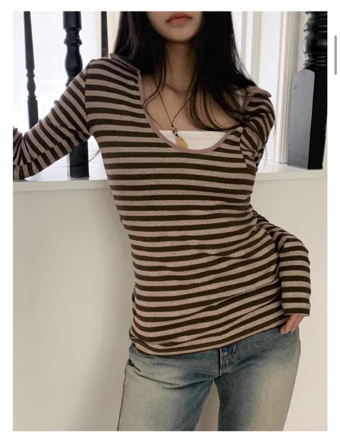 윈더윈더 스트라이프 단가라 상품이미지2