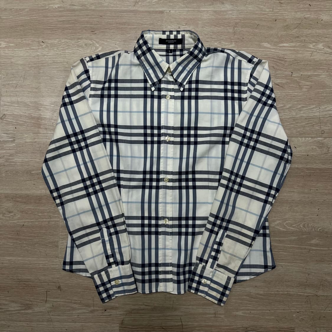 버버리 런던 노바체크 긴팔 셔츠 [라이트 베이지] L/100 상품이미지1